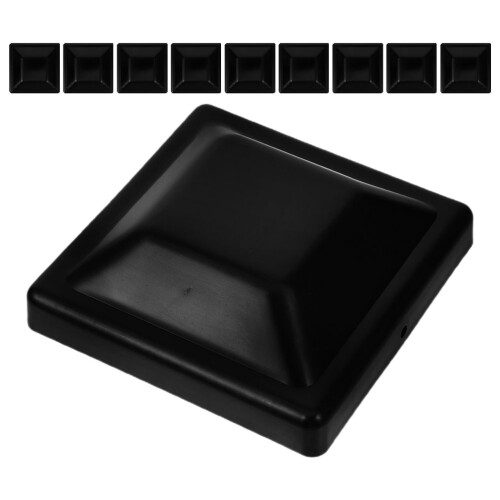 2Ensembles Bouchons De Poteaux En PP Noir, Couvre-Clôture Durable 1
