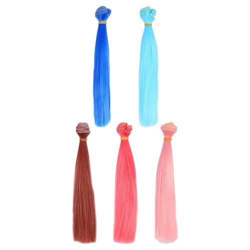 25Pièces Perruques DIY Fibres Synthétiques Multicolores Durable 2