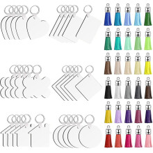 120Sets DIY Sublimatie Sleutelhangers Met Kwastje Voor Decoratie