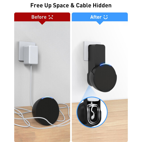 Maxonar Wall Mount Holder, Space Saving Mount, Integrated Cable Management Wall Mount, No Drilling Required, Compatible with Ech0 POP and Google Nest 1