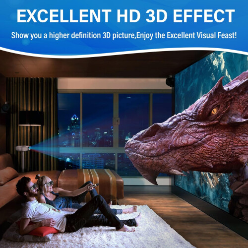 3D Glasses, 3D Active Shutter Glasses Rechargeable Glasses Suitable for 3D DLP-Link Projector - 1 Piece 2