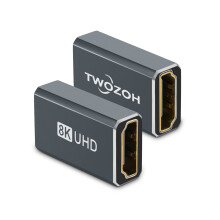 Twozoh 8K HDMI Extender (2-Pack), 2.1 Female Adapter, Supports 8K@60Hz, 4K@144Hz, 1080p