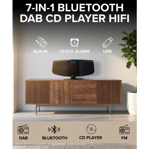 Denver Bluetooth DAB+ CD Player HiFi with Motorised CD Do 1