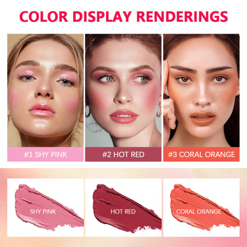 Matte Blush Stick 19g Waterproof Easy Application Shy Pink 2