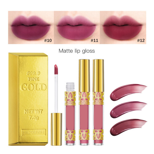 Ensemble de 3 gloss à lèvres mats 2,5 ml Teinte 10 11 12 2