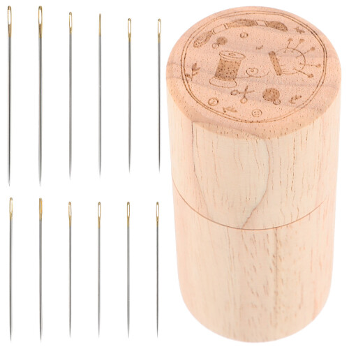 2Ensembles Étui À Aiguilles En Bois , Résistant Compact 2