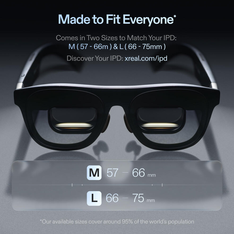 Xreal One Pro Ar Glasses, X1 Chip, Native 3Dof, Real 3D, X-Prism Optics, 57 Fov 171" 120Hz Fhd, Sound By Bose, Compatible With Iphone17/16/15, St 5004336357871