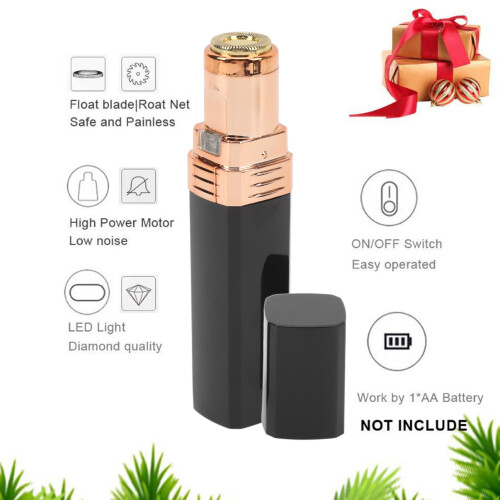 Trimmer nero compatto per sopracciglia e viso batteria AA x1 2