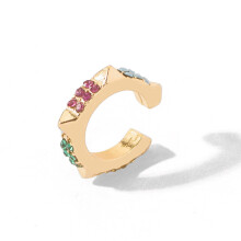 (Gold) Geometric Elegant Alloy Ear Cuffs With Colorful Rhinestones Trendy Women For