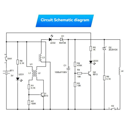 3V Electromagnetic Transmitter DIY Electronic Kit, High-Voltage Electromagnetic Cannon,  Voltage Converter Module 1