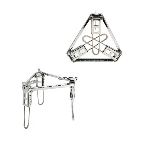 Foldable Triangular Stove Rack Portable Multifunctional Triangular Stove Rack Suitable for Picnics, Travel, Barbecue