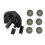 Black Multi-Functional Drill Bit Sharpener Tool with 6 Pcs Grinding Wheels 1