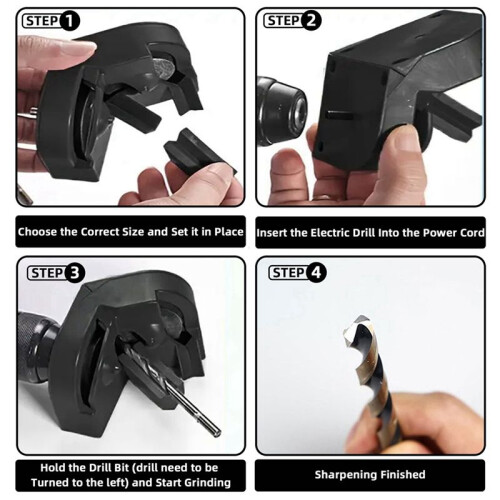 Black Multi-Functional Drill Bit Sharpener Tool with 6 Pcs Grinding Wheels 2