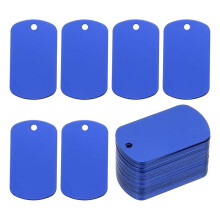 Metalen Graveerbare Labels, 60 Stuks Rechthoekige Aluminium Labels Metalen DIY-Label met Gat voor Graveren en Stempelen van Sieraden