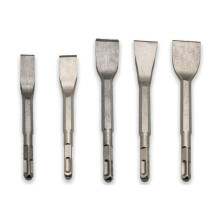 5PCS Hammer Pick Scraping Chisel Set Wall Slotting Masonry Concrete Drill Bit Tile Flat Point Chisels Square Handle