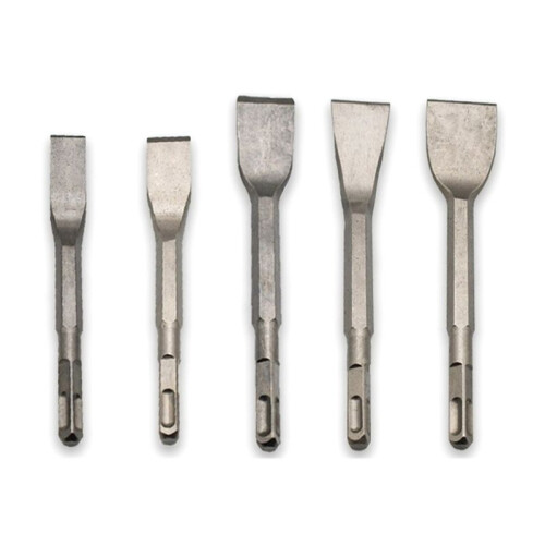 5PCS Hammer Pick Scraping Chisel Set Wall Slotting Masonry Concrete Drill Bit Tile Flat Point Chisels Square Handle