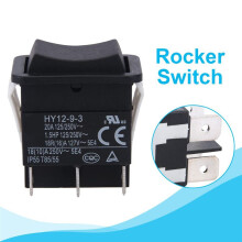 Wisselschakelaar, HY12-9-3 6-Pins Industriële Elektrische Tuimelschakelaar 125V/250V Drukknop (2 Stuks)
