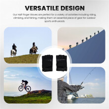 Half Finger Gloves Training Outdoor Sport Gloves Riding Climbing Gloves Fishing Protection Gloves M Size