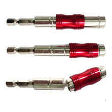 3pcs Red Curved Hexagonal Handle Directional Extension Rod Magnetic Screw Drill Tip Universal Adapter