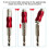 3pcs Red Curved Hexagonal Handle Directional Extension Rod Magnetic Screw Drill Tip Universal Adapter 4