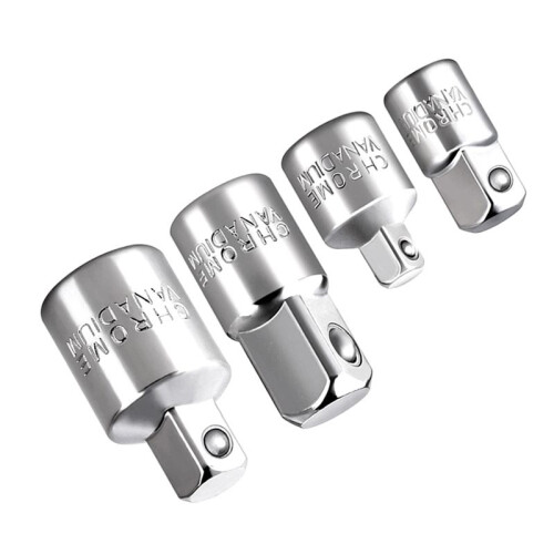 4Pcs Drive Socket Adapter Converter Reducer Air Impact Socket Wrenches Electric Wrench Tool Adapter Hand Tools Silver 2