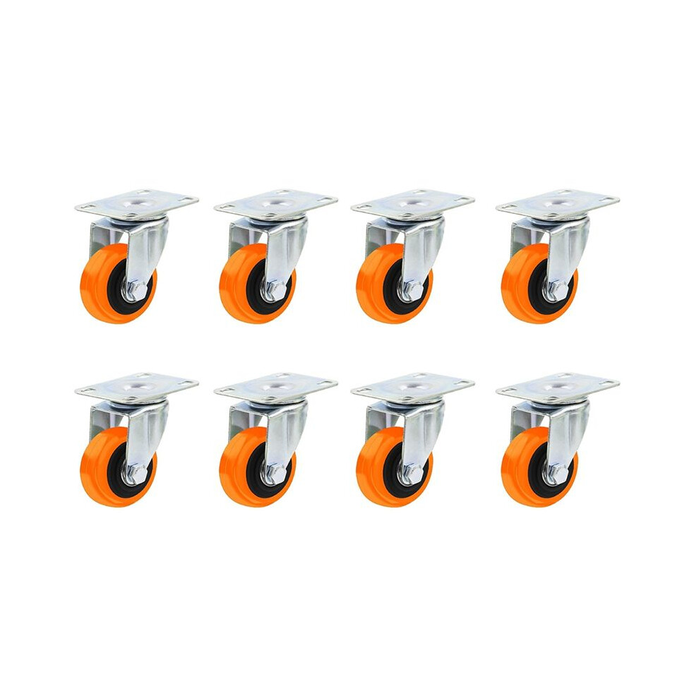 8Pcs 1.5 Inch Casters Wheels Set, 360 Swivel Universal Plate Caster Wheels For Storage Box/Small Furniture/Kitchen 6033897223140