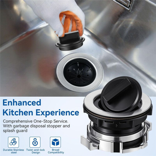 Garbage Disposal Sink Flange Kit with Garbage Disposal Stopper and  Guard,Garbage Disposal
