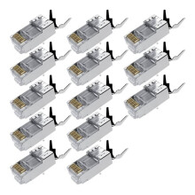 20pcs CAT7 Metal Shielded RJ45 Connector Ethernet Cable Plug CAT 7 Shielded RJ45 Connector