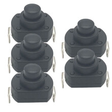 Botón de Interruptor de Linterna Power Autoblocante 6A Botón de Linterna Tipo de Presione de Alta Corriente para Encendido 13,9mm
