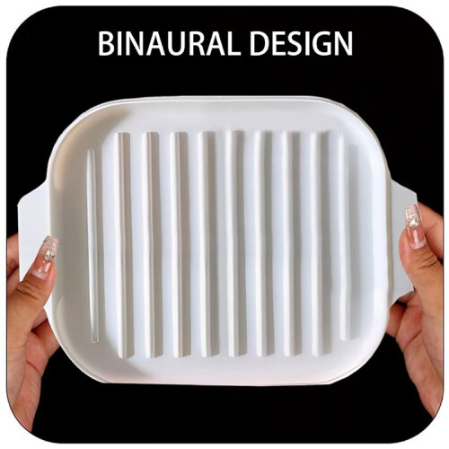Microwave Bacon Cooker Quick Kitchen Cutlery Clean Crispy Bacon Tray Baking Pan