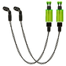 2 Stuks Beetmelders Karpervissen Hangers Klossen Swingers Indicatoren Visalarm Swinger Stalen Ketting Beetmelder Groen