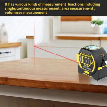 Mesure Laser Numérique 3 en 1 40 M 131 Pi Mètre Ruban à Verrouillage Automatique Affichage LCD Supérieur Mètre Ruban