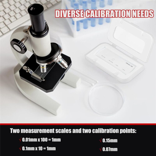 0.01mm Microscope Calibration Slide Ruler -Stage Microscope Reticle Calibration Camera Ruler 2