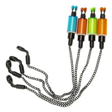 2pcs Bite Alarms Carp Fishing Hangers Bobbins Swingers Indicators Fishing Alarm Swinger Steel Chain Bite Alarm Green