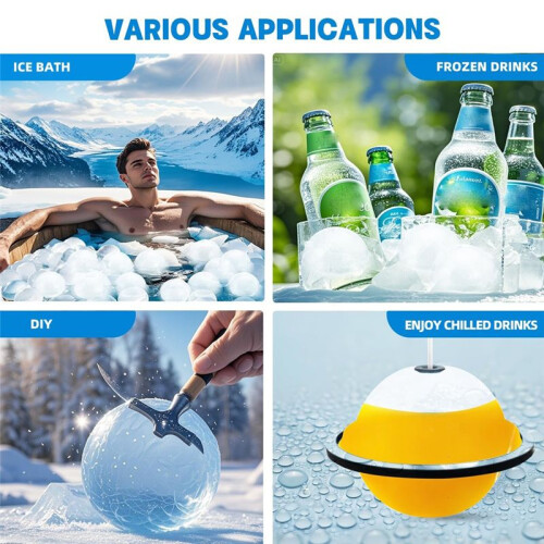 Extra Large Sphere Ice Molds for Ice Baths, IceCube Molds for Cold Plunge, Ice Block Mold Reusable Ice  Maker 2