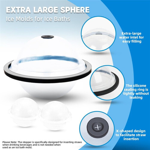 Extra Large Sphere Ice Molds for Ice Baths, IceCube Molds for Cold Plunge, Ice Block Mold Reusable Ice  Maker 1