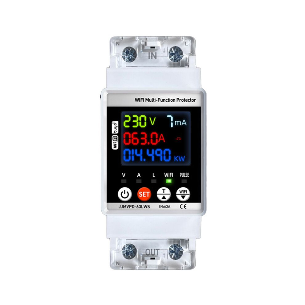 Wifi Power Meter 63A Automatic Reclosing Protector Digital Kwh Leakage Current Voltage Monitor Controller 6031945972613