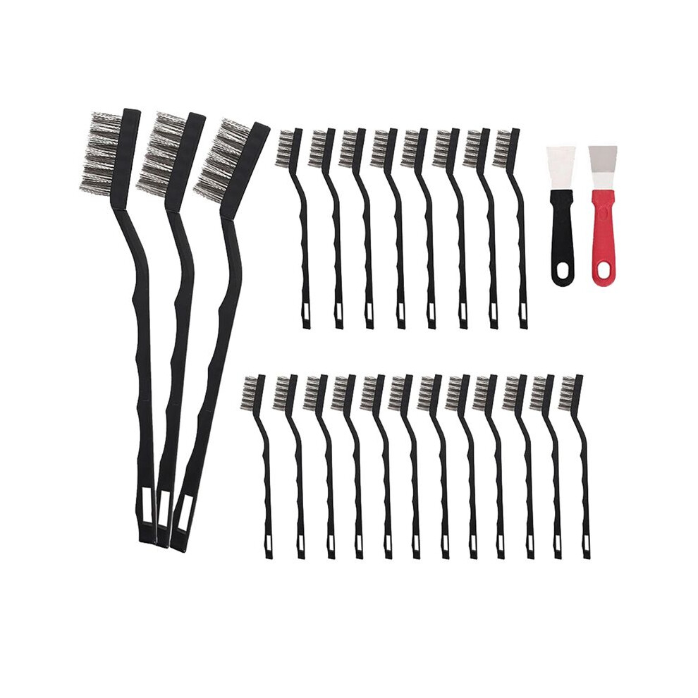 20 Pcs Wire Brush Stainless Steel Brush Set, Curved Handle Masonry Brush Wire Brush For Cleaning Welding Slag Rust 6031029056963