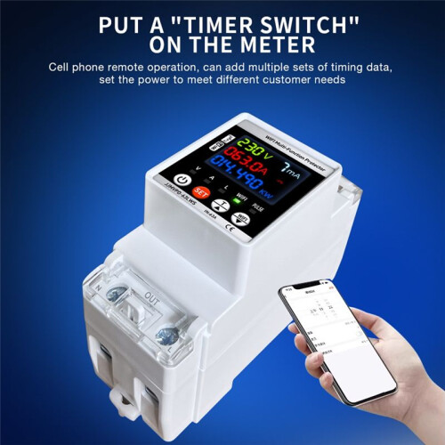 WiFi  Power Meter 63A Automatic Reclosing Protector Digital KWH Leakage Current Voltage Monitor Controller 2