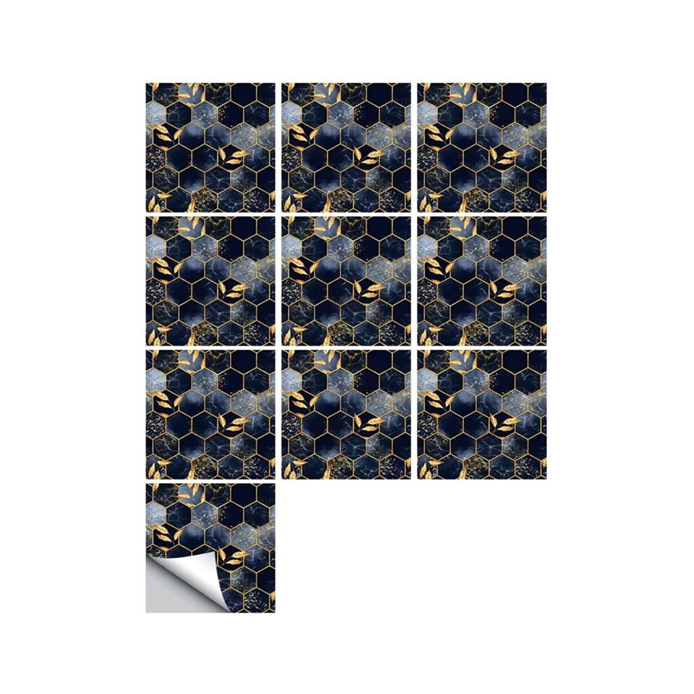 10Pcs Hexagon Tiles Sticker Kitchen Backsplash Oilproof Washbasin Peel & Stick Waterproof Art Wallpaper 4712257267018