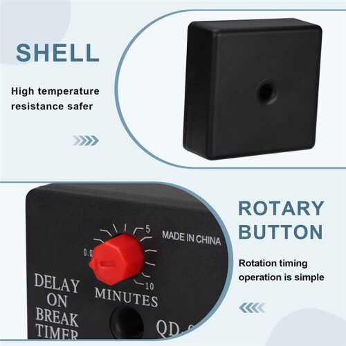 Delay  Break Timer QD-072 1.5A 18-240 VAC 0.03-10 Minutes Adjustable  Delay  Replacement (2-Pack) 1