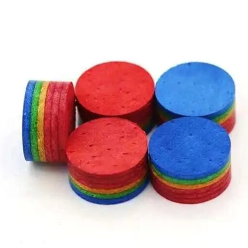 10 Embouts de Billard Arc-en-Ciel de 14 mm, 6 Couches, Dureté M, Accessoires pour Queue de Billard 1