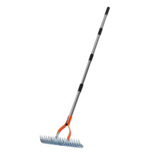 Vitterhark, 38 cm Gazonvertetterhark, Robuuste Hark, Stalen Metalen Hark met Handvat, Veelzijdige Gazonhark