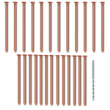 25 Stück Kupfernägel für Baumstümpfe, 8 cm Lang, Reine Kupfernägel, Großpackung mit Bohrer zum Entfernen Von Baumstumpfnägeln