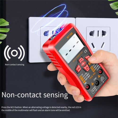 M118A Digital Multimeter True RMS Auto Range 6000 Counts NCV Data Hold Flashlight Transistor Testing 2