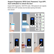Contrôleur D'Accès par Empreinte Digitale Tuya App, Clavier RFID Autonome, Clavier Tactile, Ouvre-Porte Étanche.