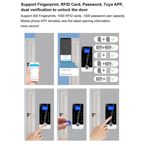 Tuya App  Fingerprint Access Controller Standalone RFID Keyboard Touch Keypad Waterproof Door Entry Opener