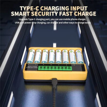 1.2V Ni-MH Ni-CD AA /AAA Rechargeable Battery Charger 8-Slots LCD Display Fast Battery Charger Type-C Charging
