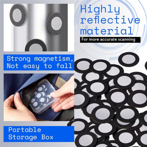 100 Pcs 3D Magnetic Tracking Dot for Scanner Scanning Reference Point  (Inner 12.0 mm Outer 19 mm)