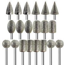Diamond Grinder Bits for -Tool Accessories, 20Pcs, 1/8Inch Shank, 120-Grit, Rotary Tool Bits for Stone Glass Resin